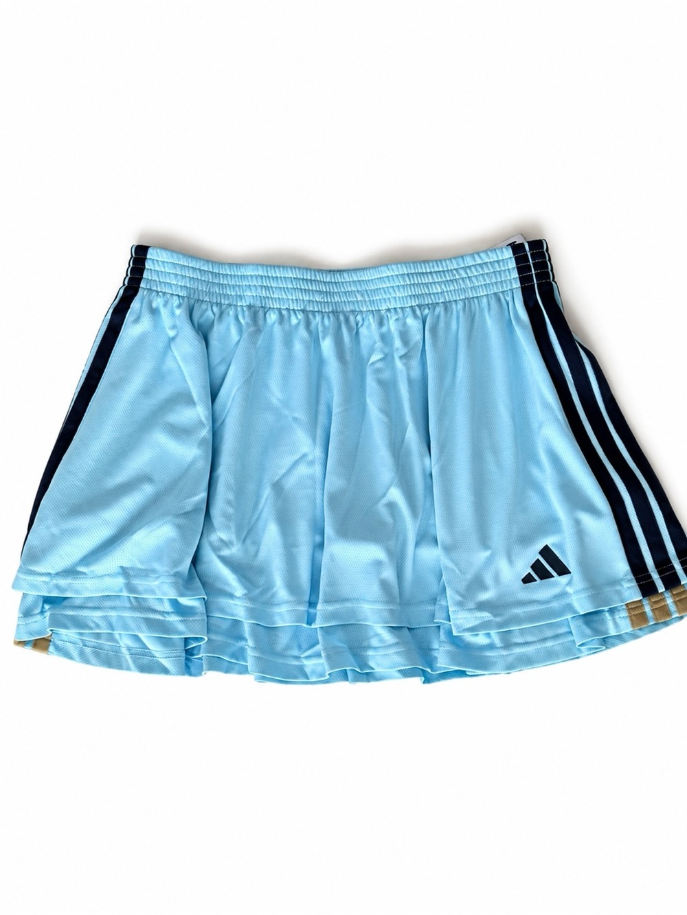 adidas Light Blue Girls' Athletic Skort with Black Stripes